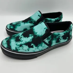 RAAD Shop Slip-On Tie-Dye Aqua Black Canvas Shoes Size 9W