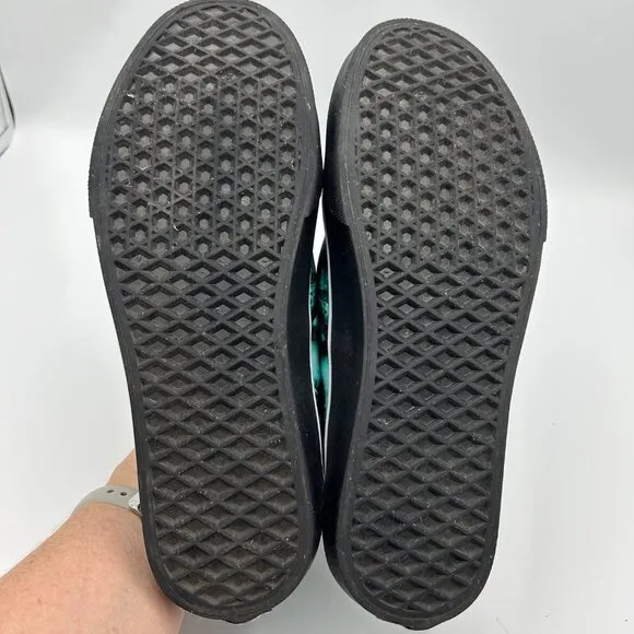 RAAD Shop Slip-On Tie-Dye Aqua Black Canvas Shoes Size 9W
