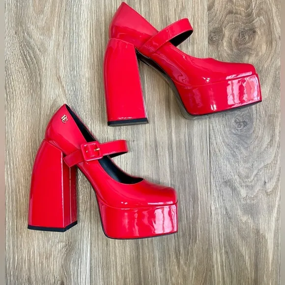 Rag &amp; Co Merrymam Red Mary Jane Pump Siz 8 LNC