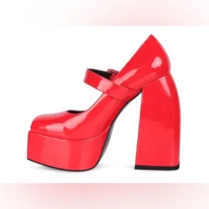 Rag &amp; Co Merrymam Red Mary Jane Pump Siz 8 LNC