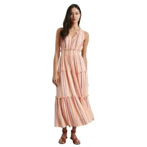 Rails LouLou Maxi Dress Size Medium Papaya Stripe Vacation Brunch Date Cruise