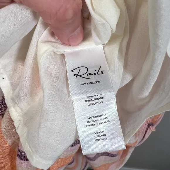 Rails LouLou Maxi Dress Size Medium Papaya Stripe Vacation Brunch Date Cruise