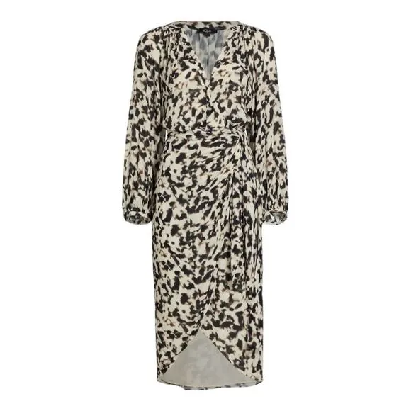 Rails Tyra Cheetah Print Tie-waist Midi Dress Size Small