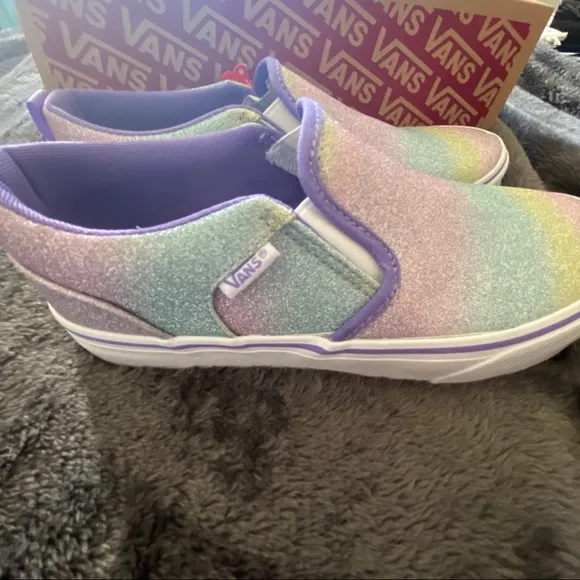 Rainbow Glitter Asher Vans Youth 6 NIB