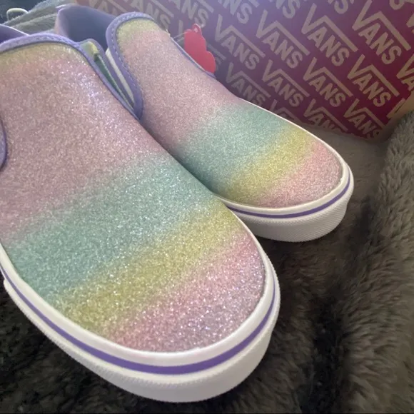 Rainbow Glitter Asher Vans Youth 6 NIB