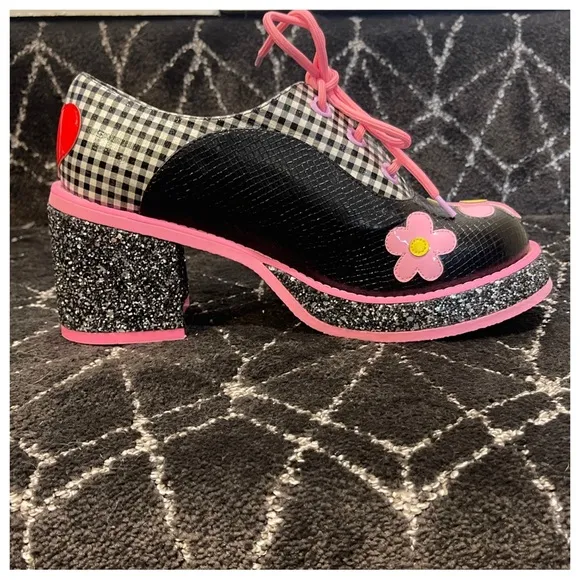 RAINBOWS &amp; LOVE IRREGULAR CHOICE 70S PLATFORMS