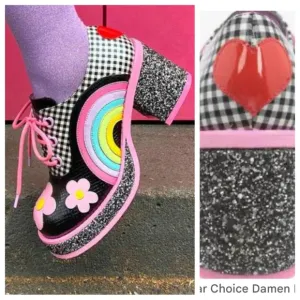 RAINBOWS &amp; LOVE IRREGULAR CHOICE 70S PLATFORMS
