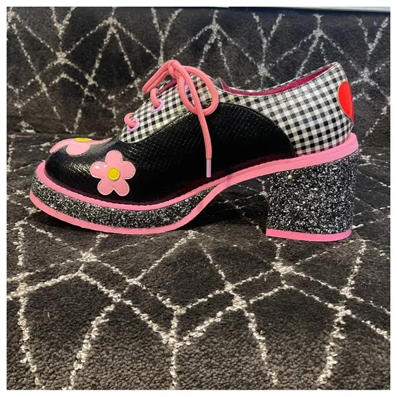 RAINBOWS &amp; LOVE IRREGULAR CHOICE 70S PLATFORMS