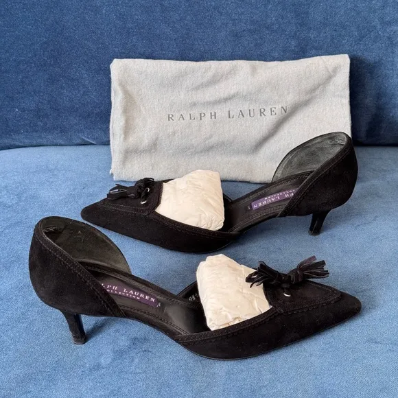 RALPH LAUREN Collection Purple Label Suede Pumps Shoes size‎  6 1/2 B
