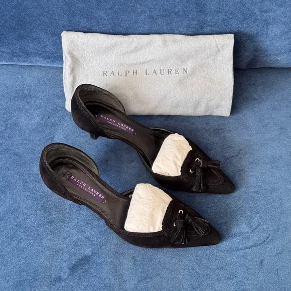 RALPH LAUREN Collection Purple Label Suede Pumps Shoes size‎  6 1/2 B