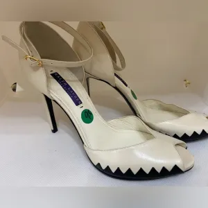 Ralph Lauren purple Label Shoes Heels Sandals 39.5 Italy Color- Blocked pump