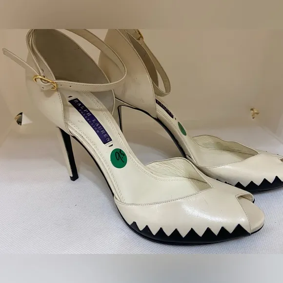 Ralph Lauren purple Label Shoes Heels Sandals 39.5 Italy Color- Blocked pump
