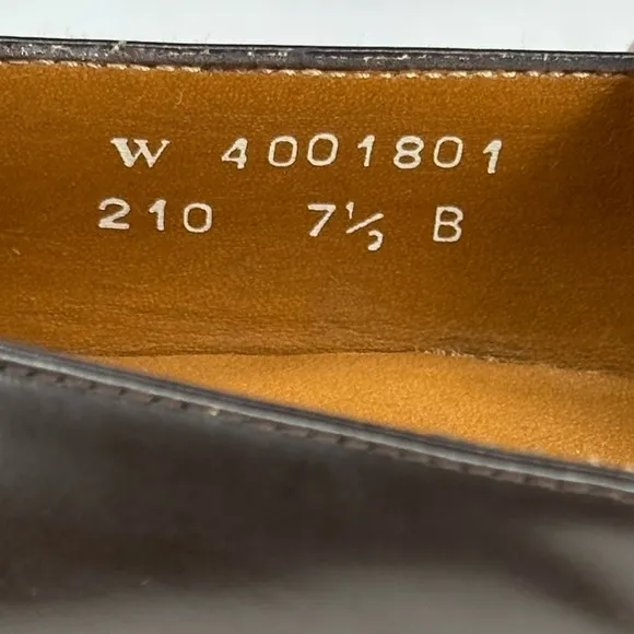 Ralph Lauren Vintage Brown Leather Pumps Croc Embossed Toe Cap Preppy  Sz 7 1/2‎