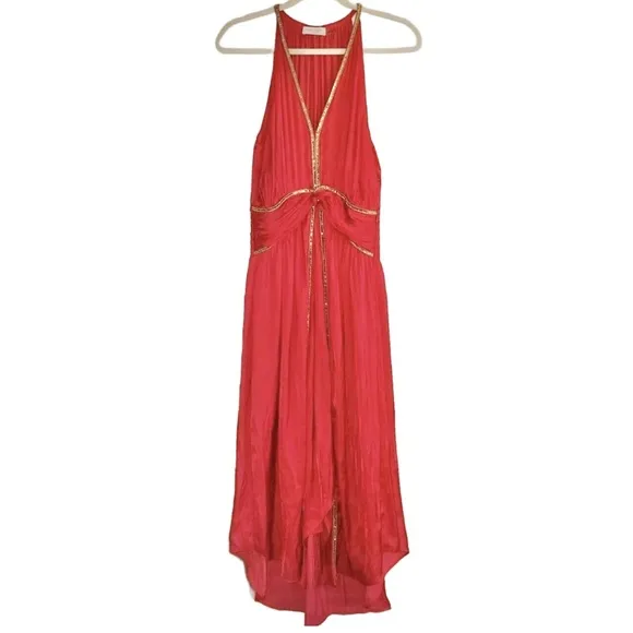 Ramy Brook Melanie Embellished Cocktail Midi Dress Size XS NWT Scarlet Red.