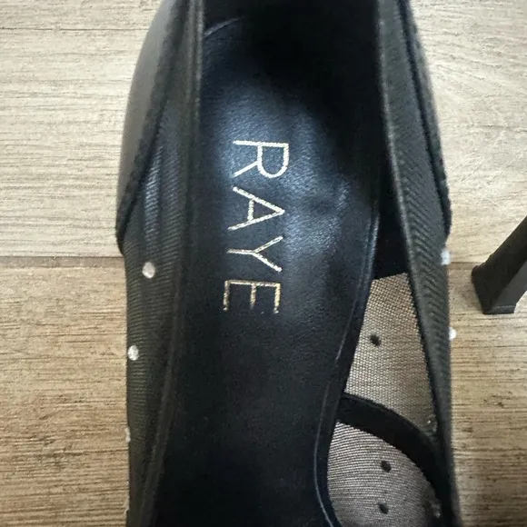 RAYE Black and White Studded Heels