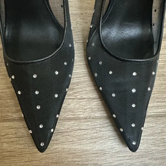 RAYE Black and White Studded Heels