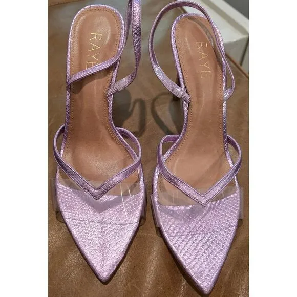 RAYE Sheer Heel in Pink Reptile EUC Size 7