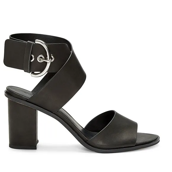 Rebecca Minkoff Womens Valaree Block Heel Strappy Sandals Black‎ Leather Size 9