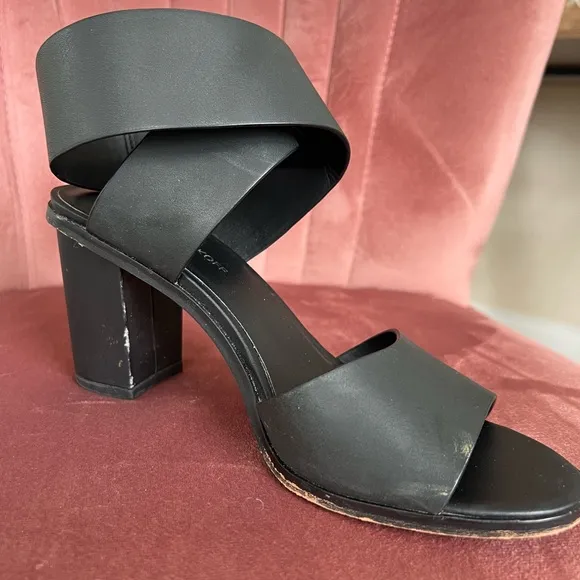 Rebecca Minkoff Womens Valaree Block Heel Strappy Sandals Black‎ Leather Size 9