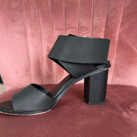 Rebecca Minkoff Womens Valaree Block Heel Strappy Sandals Black‎ Leather Size 9