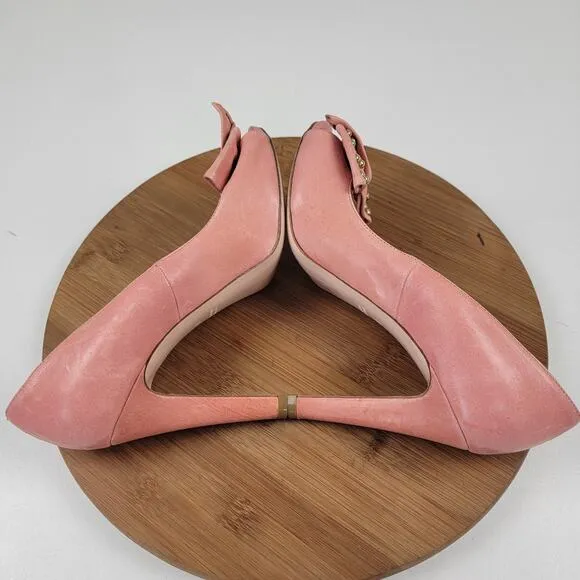 Red Valentino Pink Bow with Studded Peep Toe Heels Womens Size EU 38 US 7.5