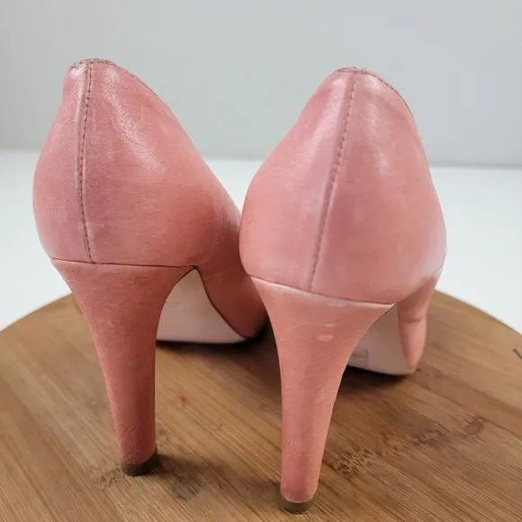 Red Valentino Pink Bow with Studded Peep Toe Heels Womens Size EU 38 US 7.5