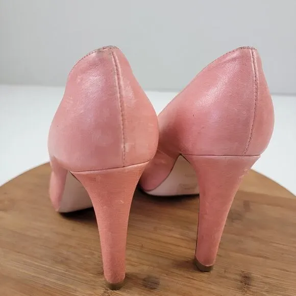 Red Valentino Pink Bow with Studded Peep Toe Heels Womens Size EU 38 US 7.5