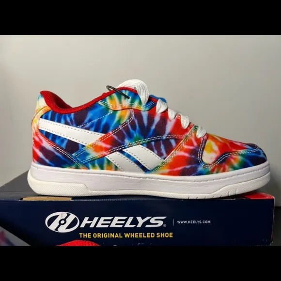 Reebock x Heelys Wheeled Shoes Rainbow Tie Dye Unisex Youth Size 5