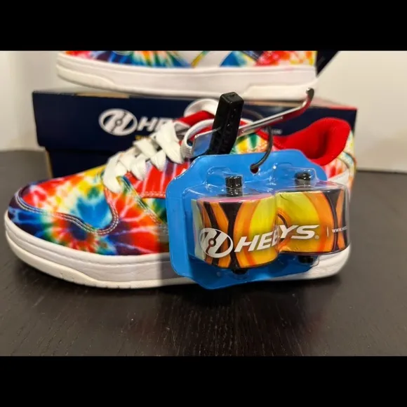 Reebock x Heelys Wheeled Shoes Rainbow Tie Dye Unisex Youth Size 5