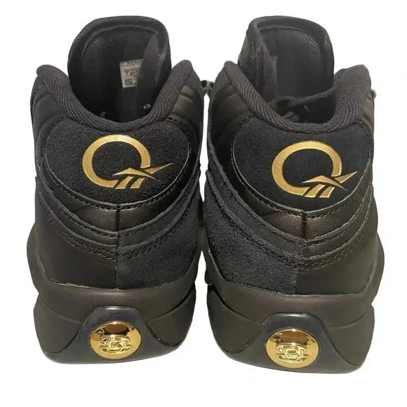 Reebok Question Mid Lux &quot;Black/Gold Metallic&quot; Grade School Boy’s Sneakers