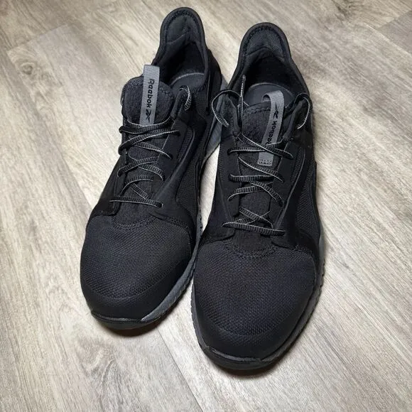 Reebok Safety Shoes‎ Men Size 10.5 W Black Flexagon 3.0 Work Shoes Memory Foam