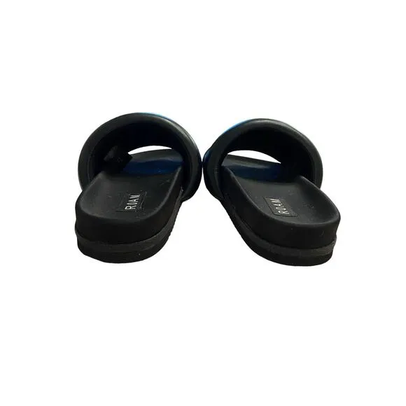 Revolve R0AM The Puffy Slide Sandals Vegan Leather Slip On Comfort Black Size 9