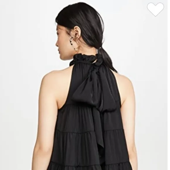 Rhode Resort Billy tiered high neck mini dress black