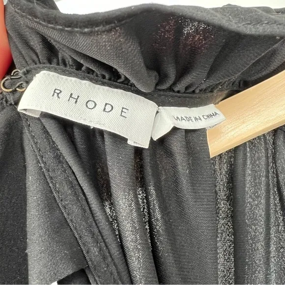Rhode Resort Billy tiered high neck mini dress black