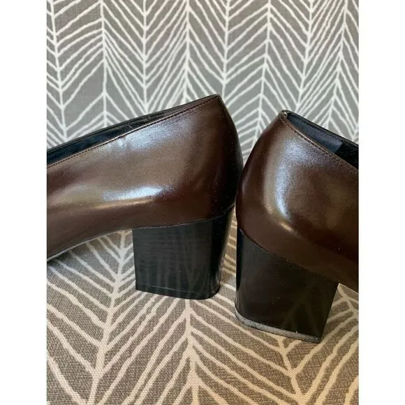 Robert Clergerie BARNEYS VINTAGE Brown Leather Heels Pumps Shoes sz 7.5 AA