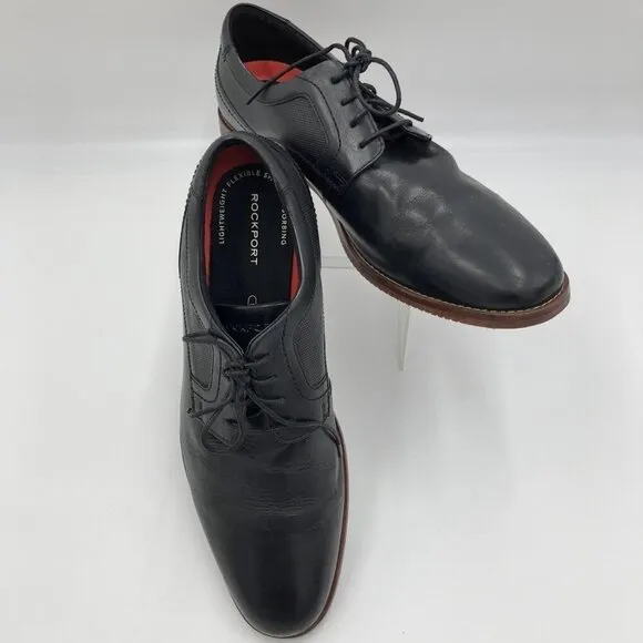 Rockport Black men Dress shoes Leather Oxfords Size 11.5