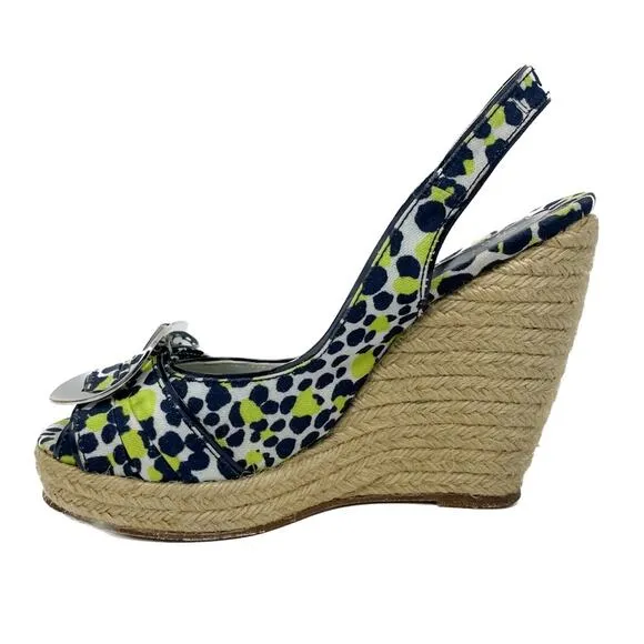 Roger Vivier Cordella Espadrille Wedge Slingback Sandals size 38 / US7-7.5