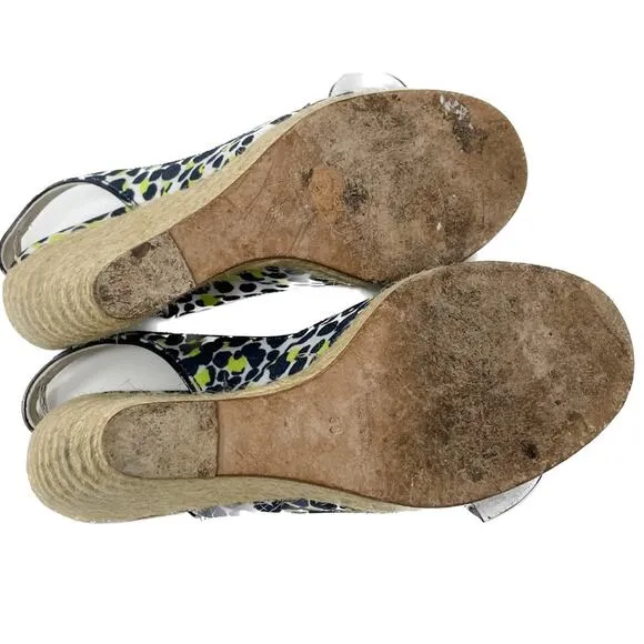 Roger Vivier Cordella Espadrille Wedge Slingback Sandals size 38 / US7-7.5