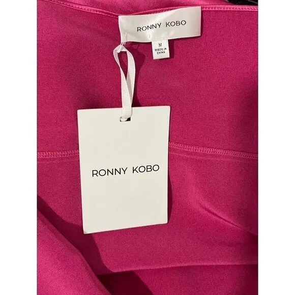Ronny Kobo Zadena Dress in Hot Magenta Medium New Womens Maxi Long Gown