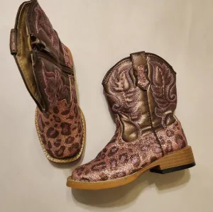 Roper size 7 toddler shoes cheetah pink glitter country girl so cute