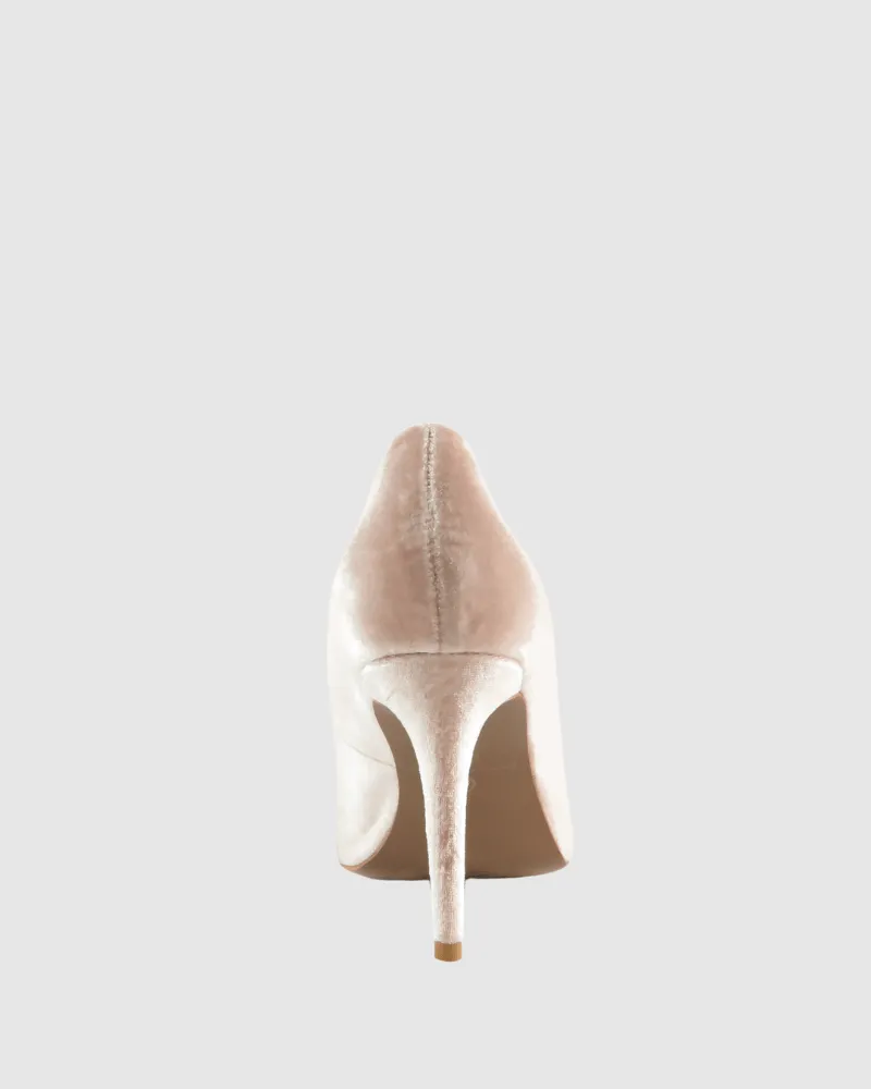 Rosette Heel - Blush Velvet
