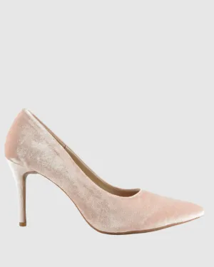 Rosette Heel - Blush Velvet