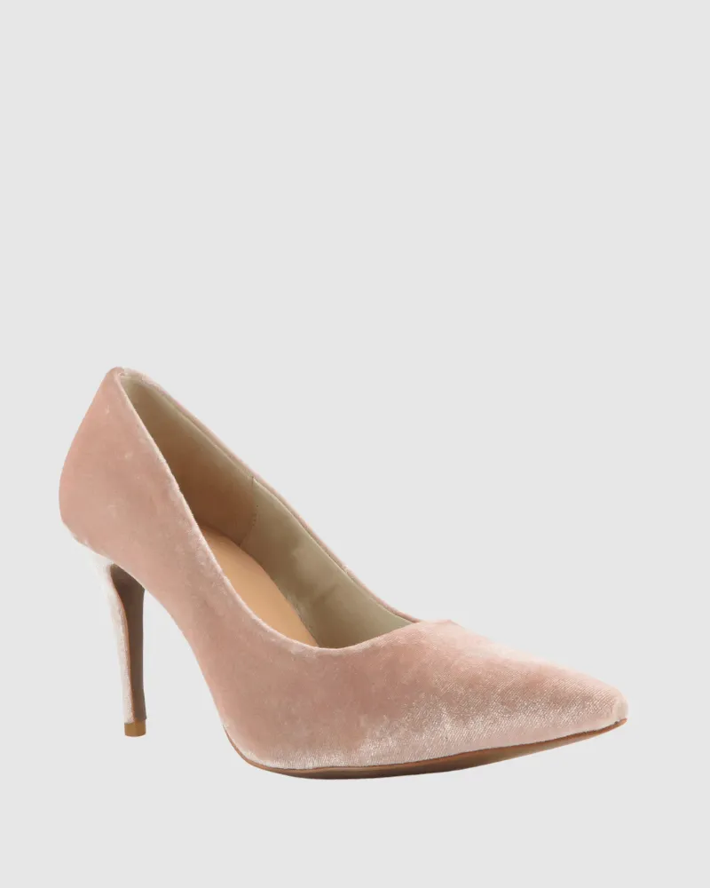 Rosette Heel - Blush Velvet