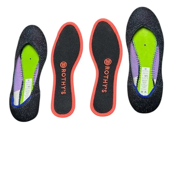 Rothy's Blue Metallic Lattice Flats Limited Edition Size 5