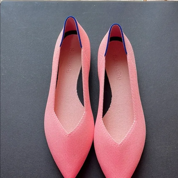 Rothy's Carnation The Point II Pink Flats Size 8.5