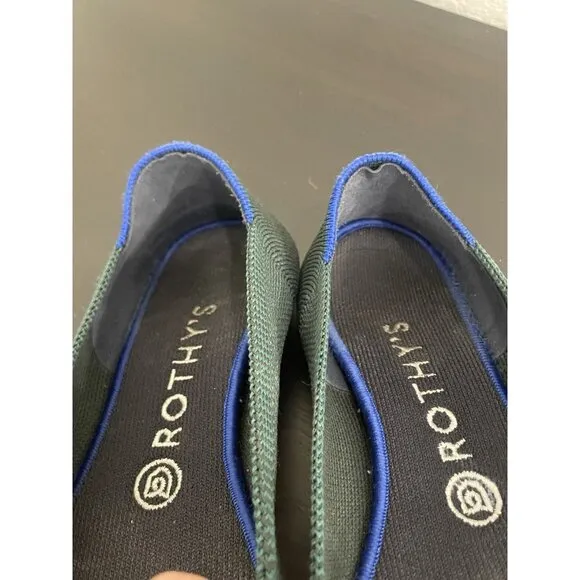 Rothy's The Flat Round Toe Emerald Green 8.5 Ballet Shoes Retired Rare Washable