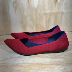 Rothy’s The Point Red Knit Shoes Women’s Size 6