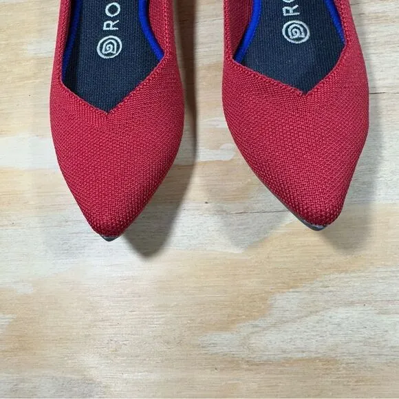 Rothy’s The Point Red Knit Shoes Women’s Size 6
