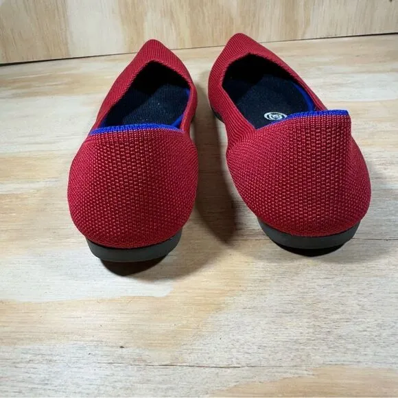 Rothy’s The Point Red Knit Shoes Women’s Size 6