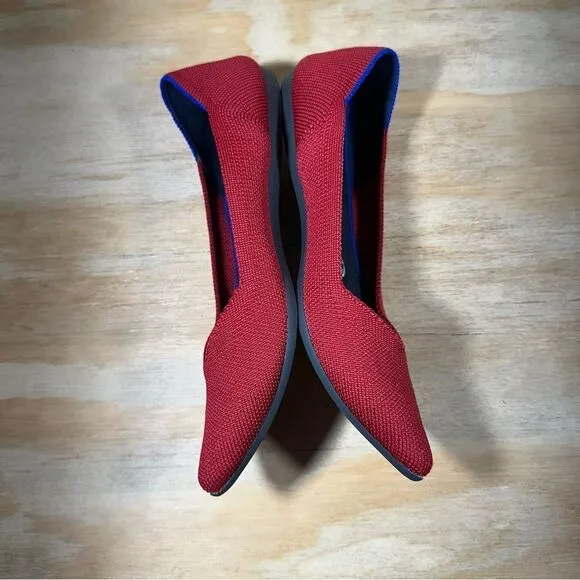 Rothy’s The Point Red Knit Shoes Women’s Size 6